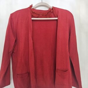 CAbi Vibrant Red Open Front Cardigan